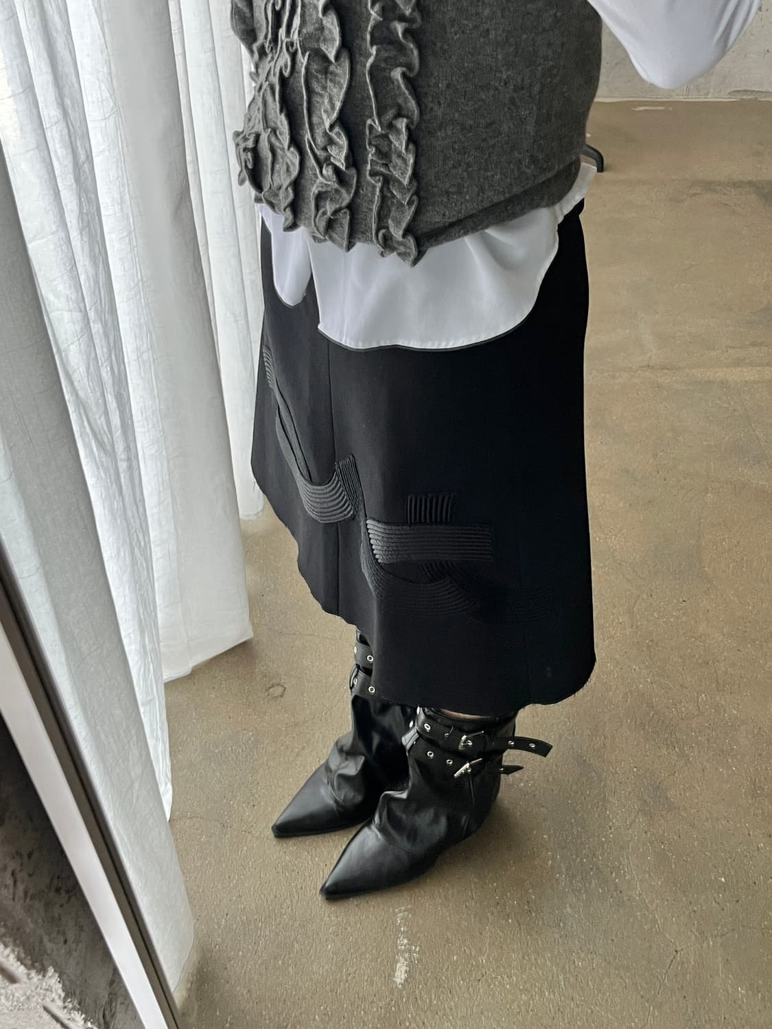 Prada 2006FW 프라다 아카이브 아플리케 스커트 상품이미지7