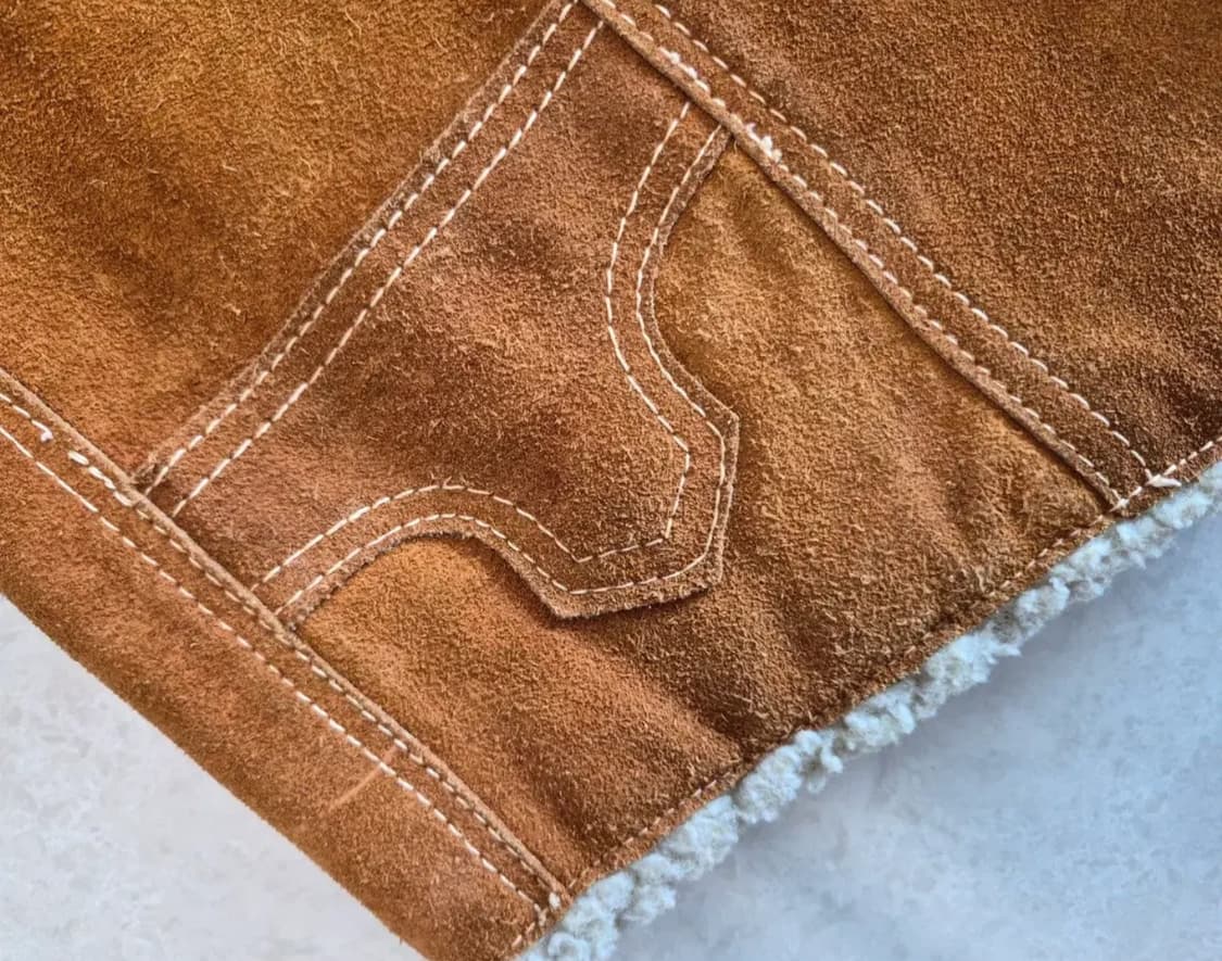 70s Vintage Mexico Suede Leather Vest 40 상품이미지4