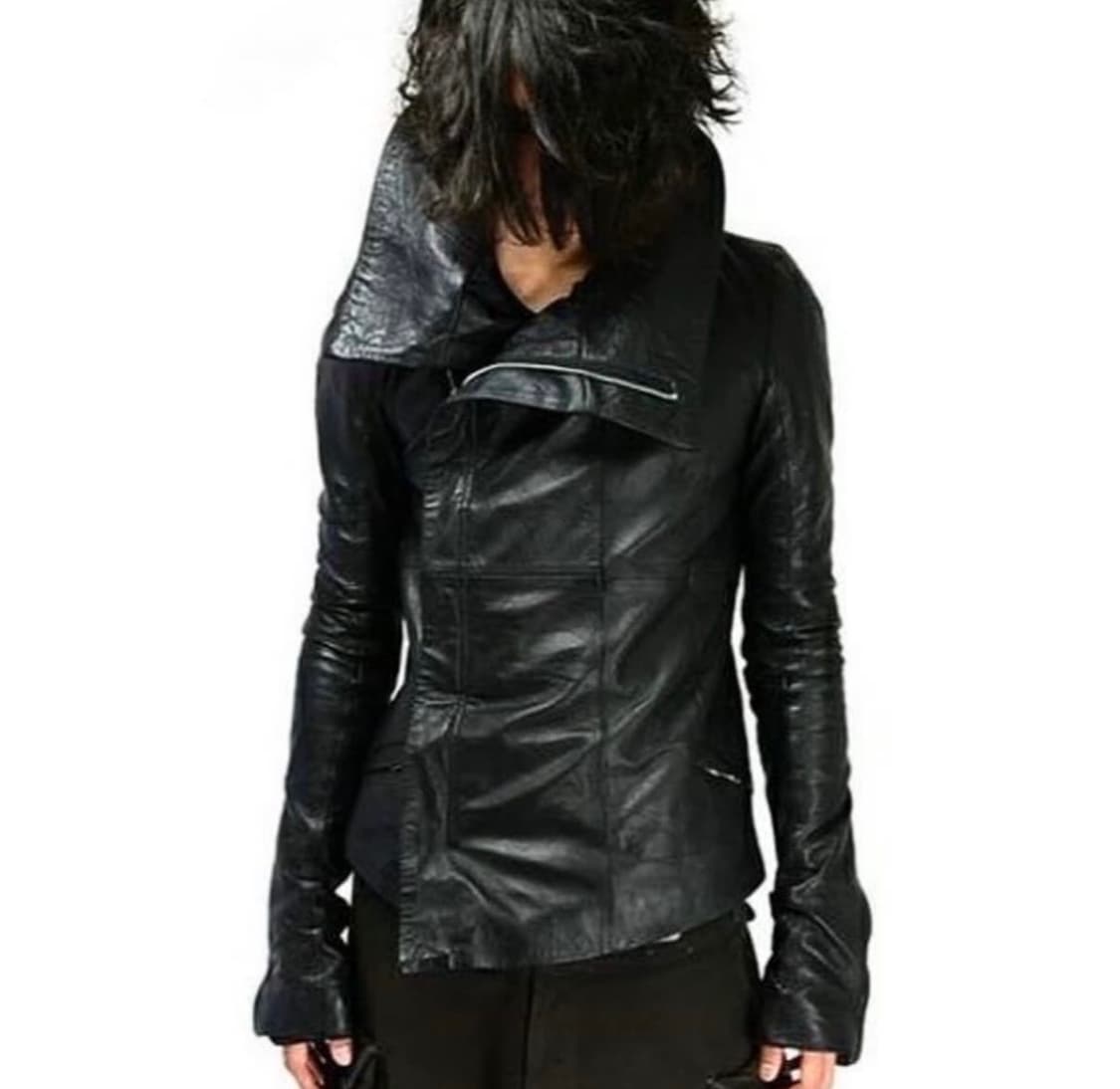 EKAM - 026 하이넥 레더 자켓 상품이미지4