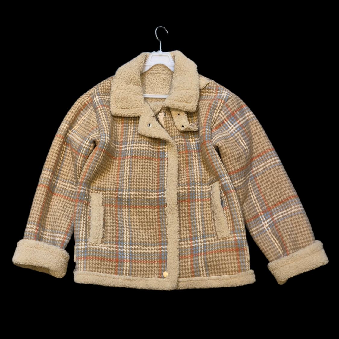 여성-FREE 하운드체크 양털자켓  상품이미지1