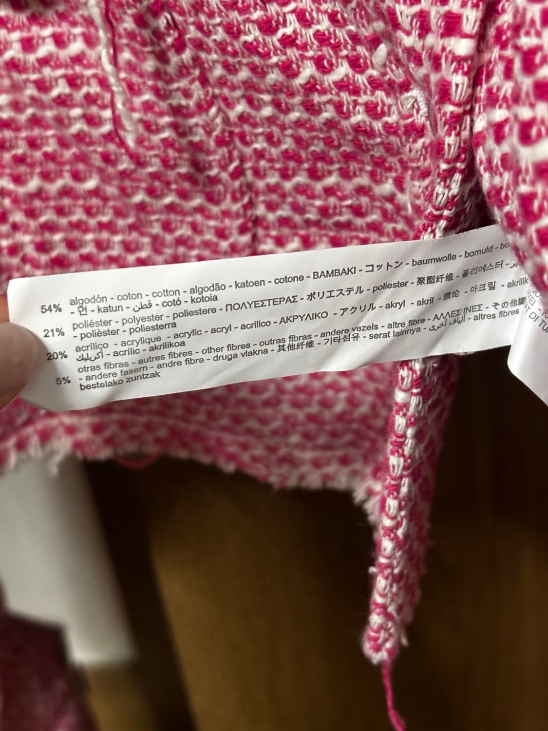 자라 핑크 트위드 크롭 자켓 상품이미지5