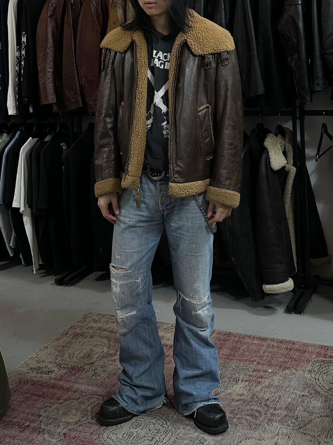 70’s 빈티지 시어스 무스탕 B3 자켓 빈티지 레더 자켓 상품이미지2