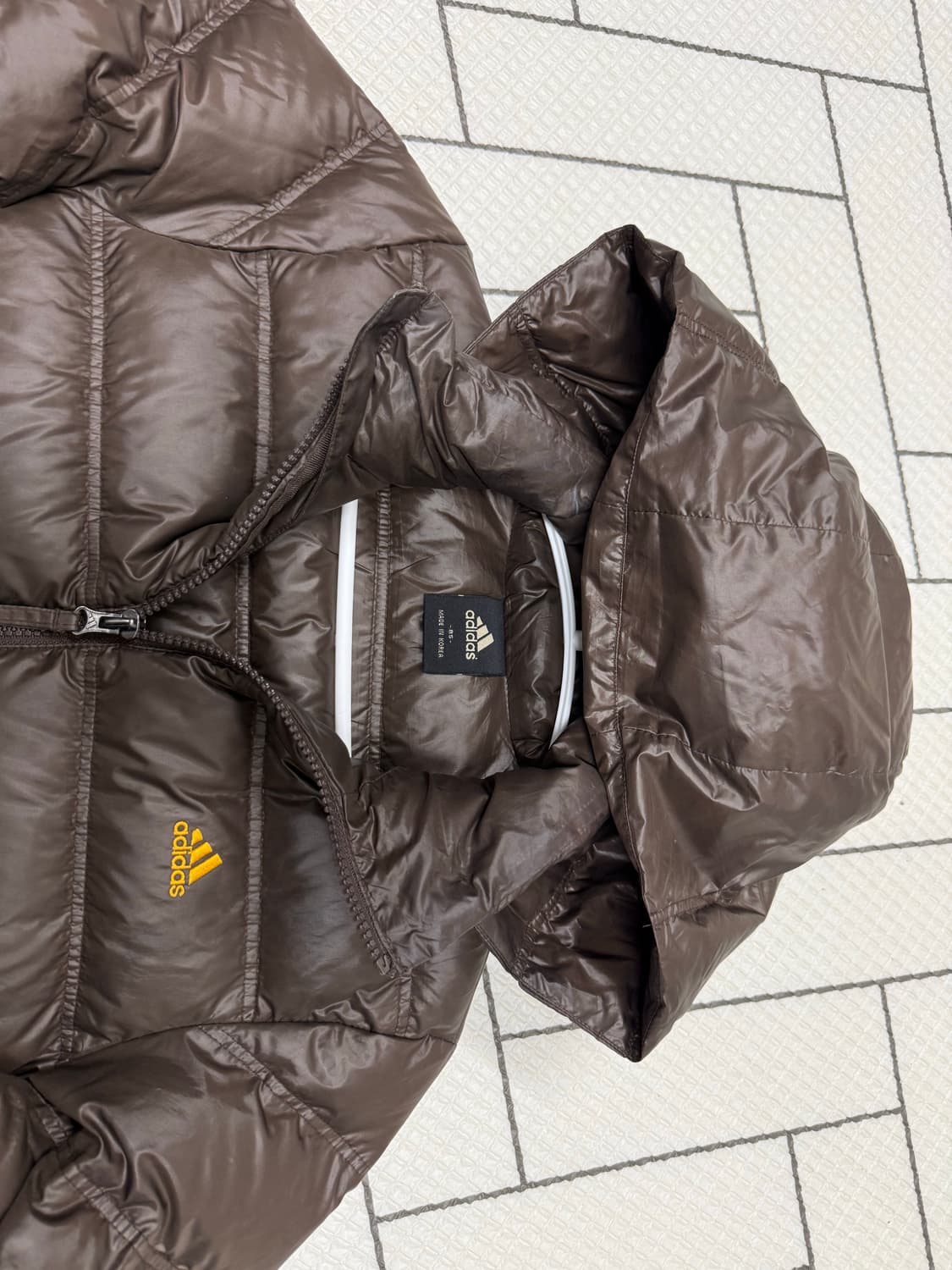 여성 85 / 아디다스 경량패딩 구스다운 초코 상품이미지4