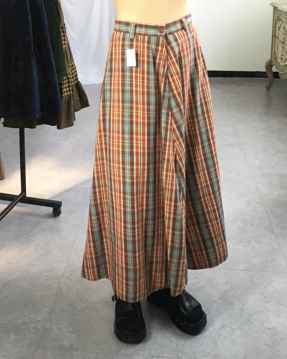 Check pattern skirt 상품이미지1