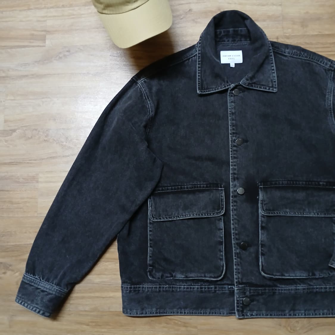 cocl 커스텀어클락 데님 크롭 자켓 흑청 상품이미지7