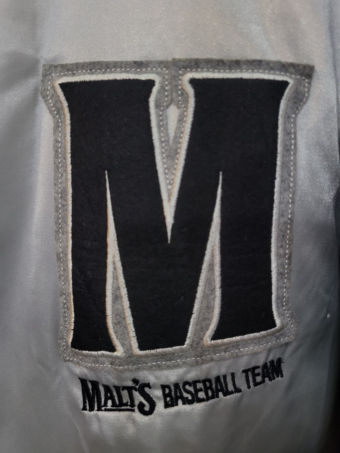 빈티지 90s 산토리 몰츠 베이스볼 팀 새틴 바시티 재킷 상품이미지3