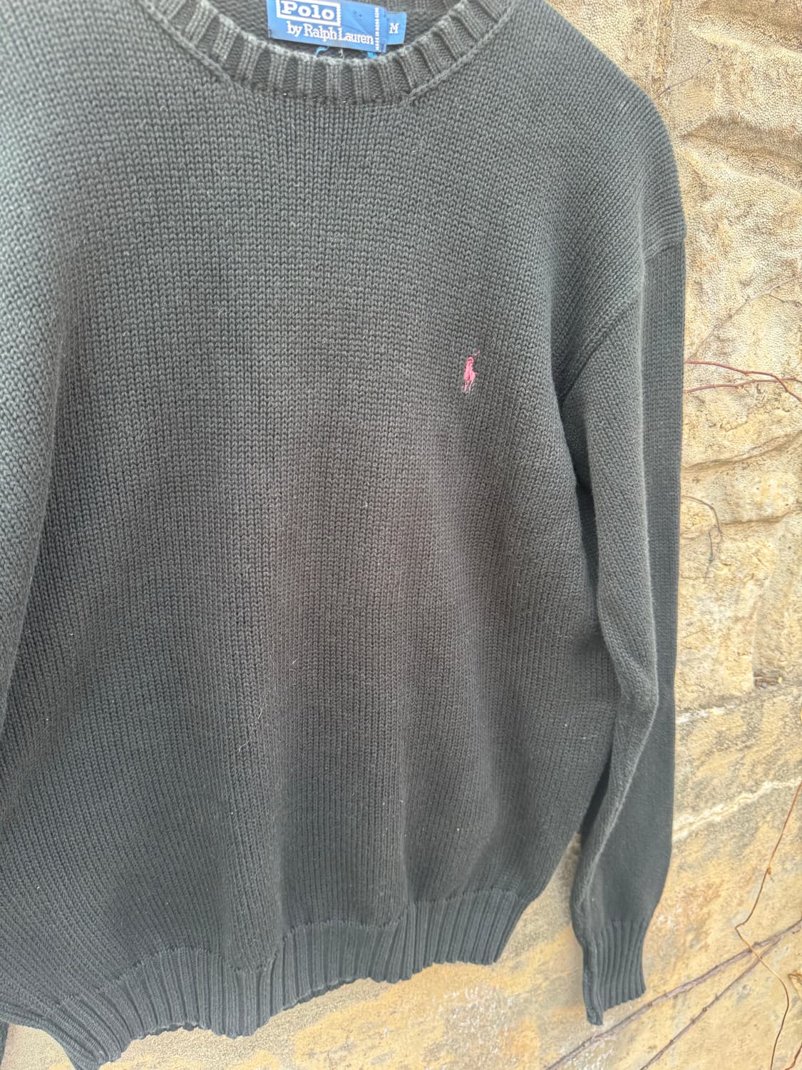90s 폴로 랄프로렌 빈티지 코튼 니트 블랙 m 상품이미지4