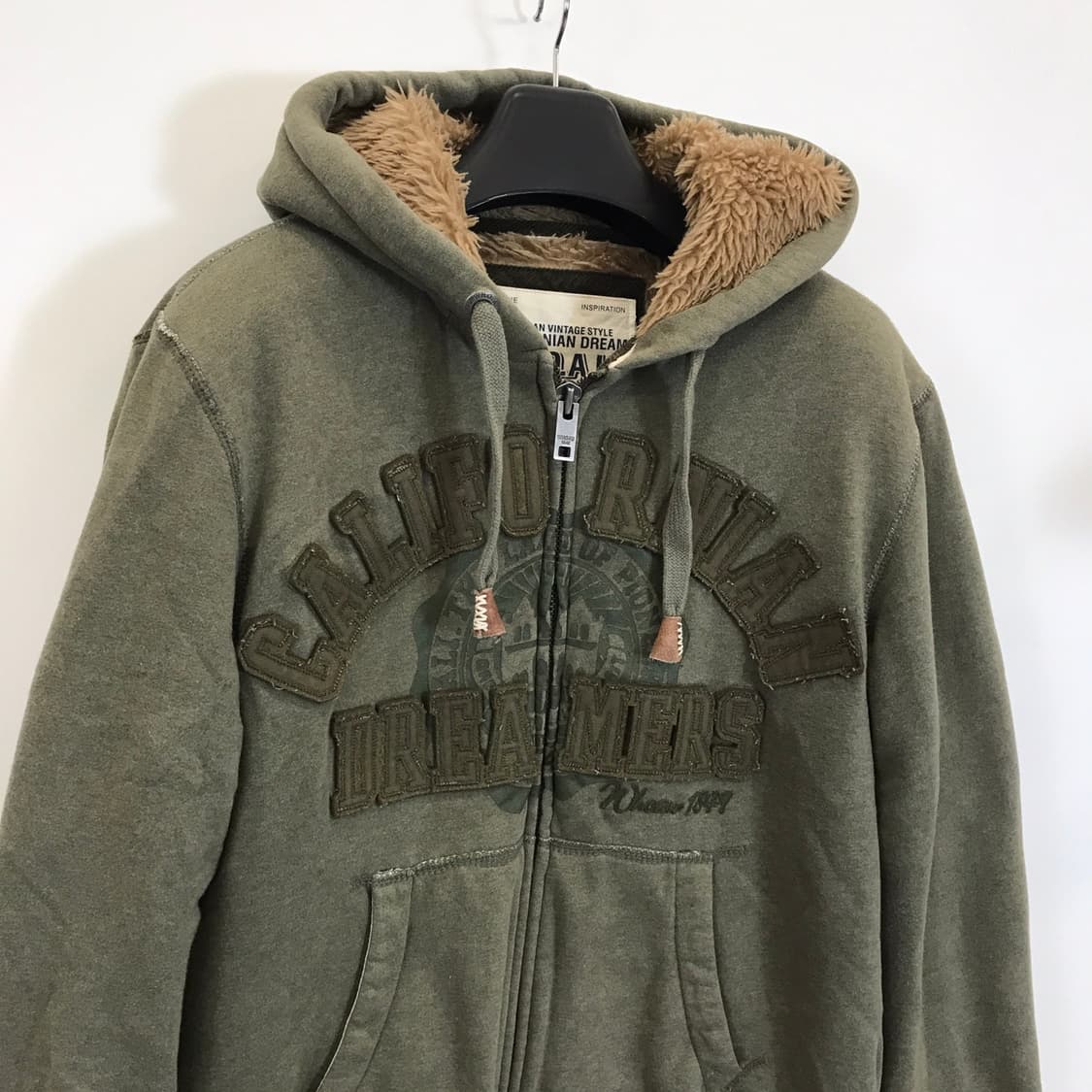 후아유 Y2K 양털후드집업 카키 대장급 [L] 상품이미지2