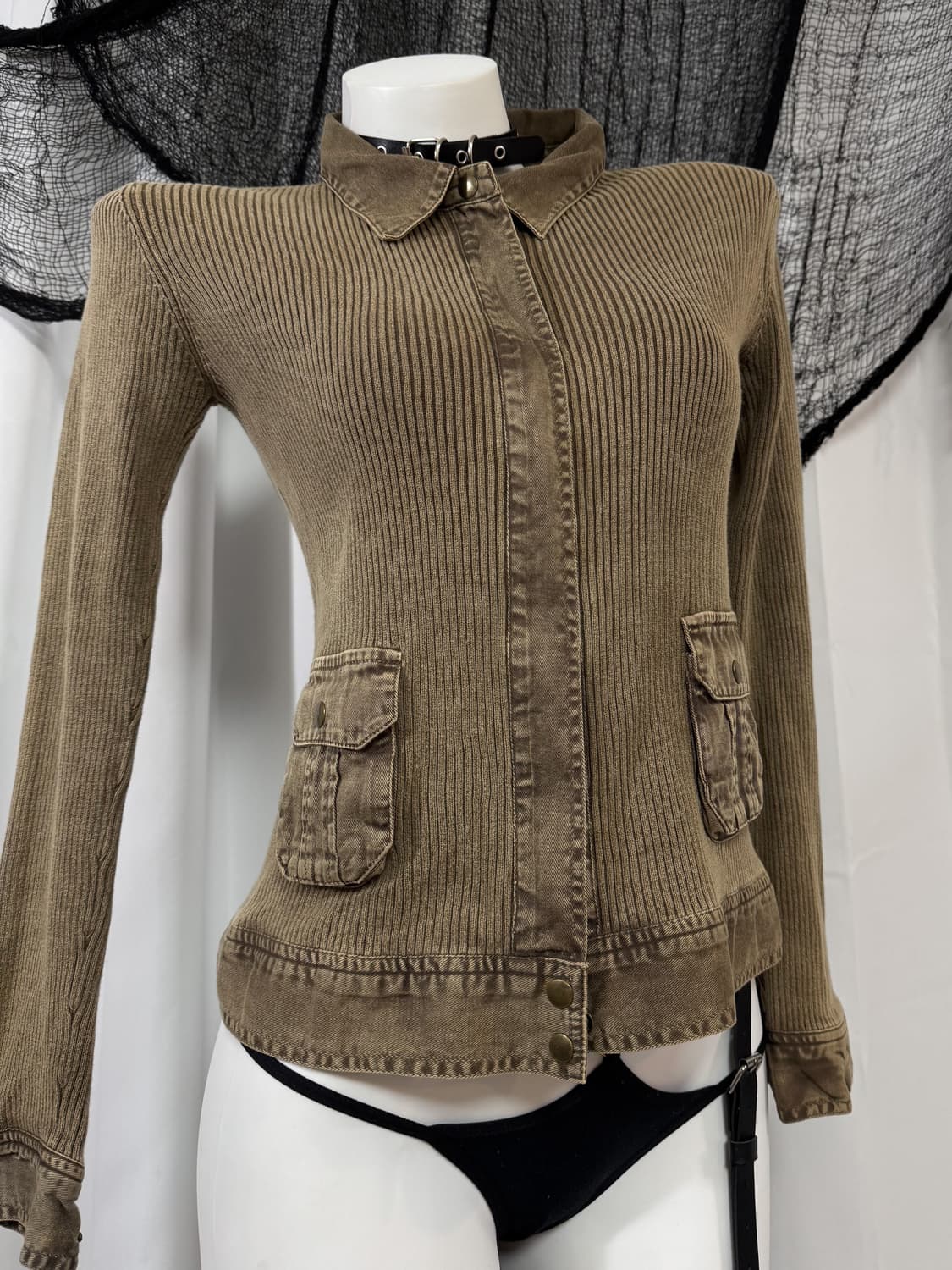 brown pocket zip up 상품이미지2