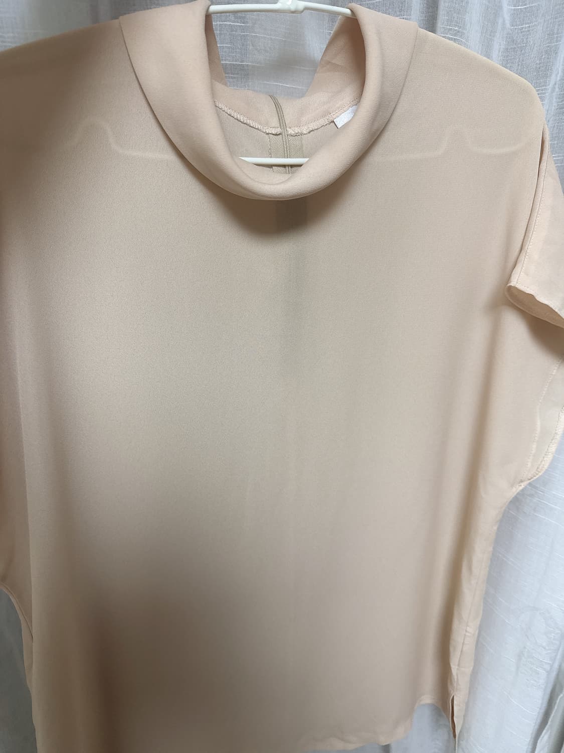 Oree 오르에 빈티지 드레이프 페일베이지 하프 블라우스 상품이미지3