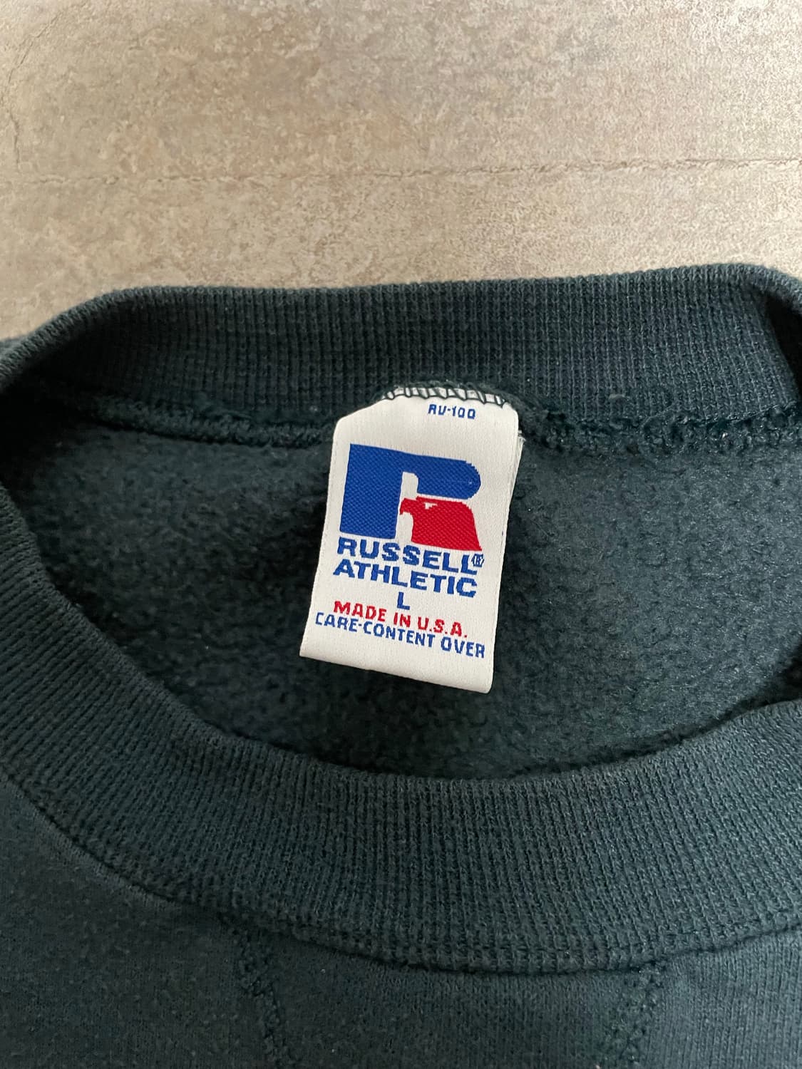 90s USA 러셀 RUSSELL 스웻 셔츠 맨투맨 다크 그린 상품이미지2