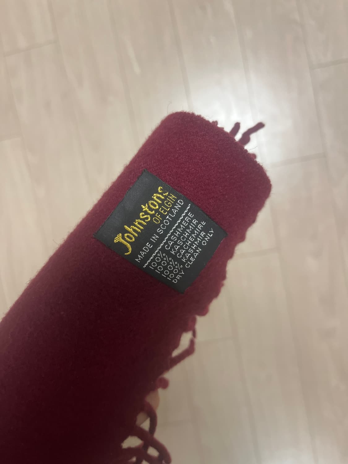 버건디 캐시미어 100% 목도리 상품이미지3