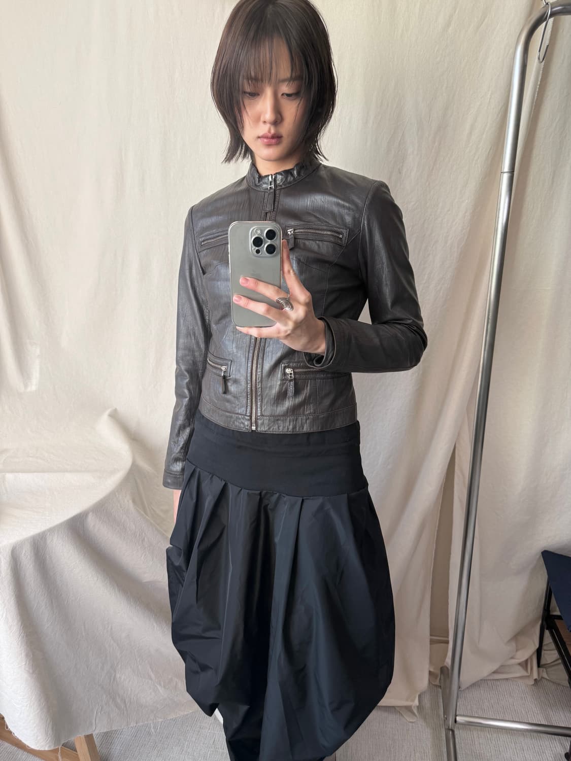 Dia I Nit 레이서 양가죽 자켓 상품이미지1