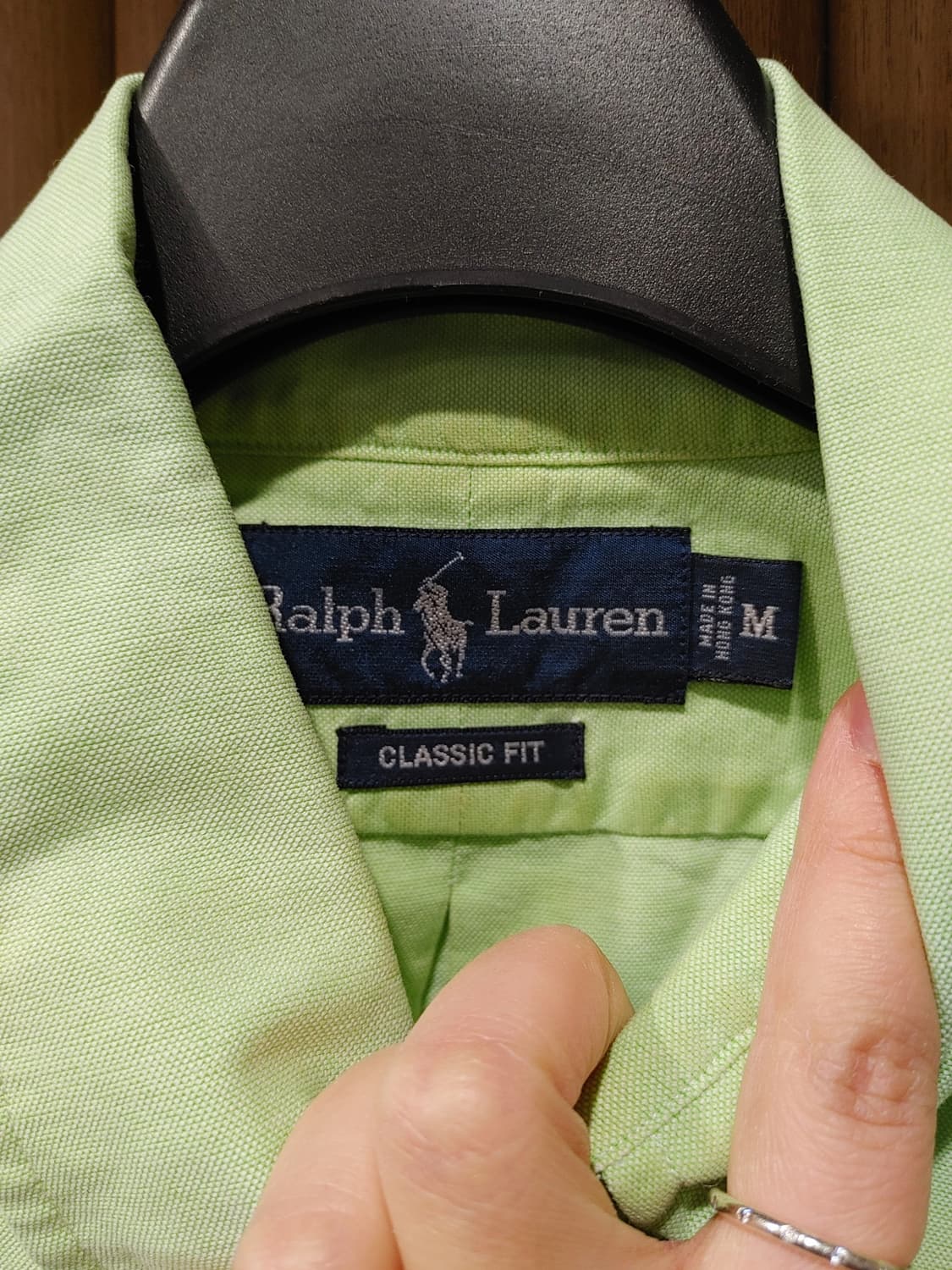 무배) 폴로 랄프로렌 로고 솔리드 반팔셔츠 - M 상품이미지3