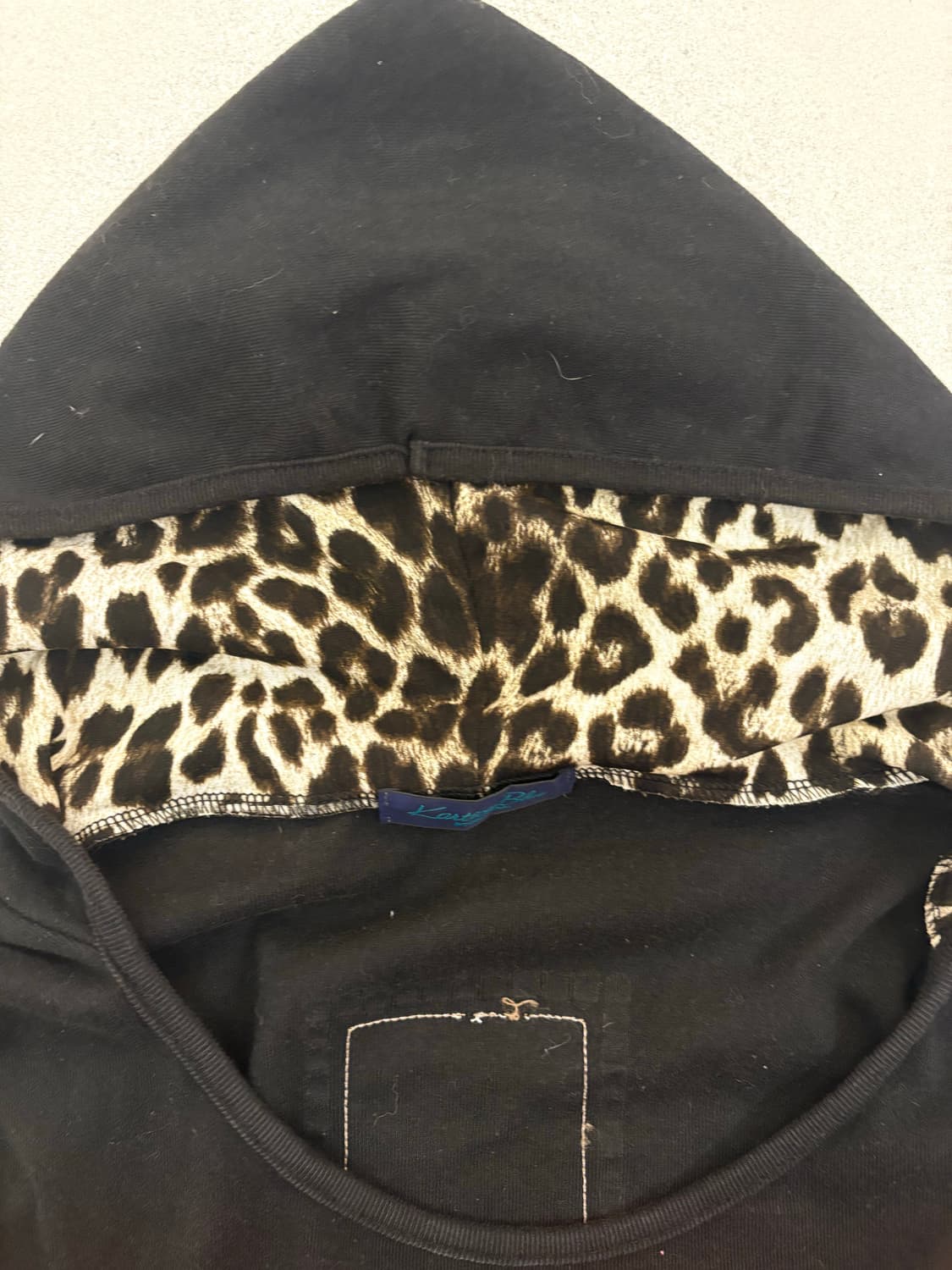 레오파드 큐빅 십자가 후드티 상품이미지3