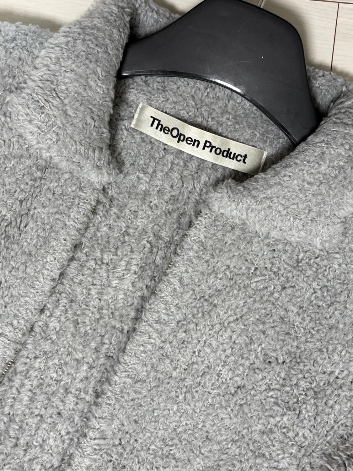 오픈와이와이 Open yy 울 니트 집업 자켓 그레이 상품이미지6