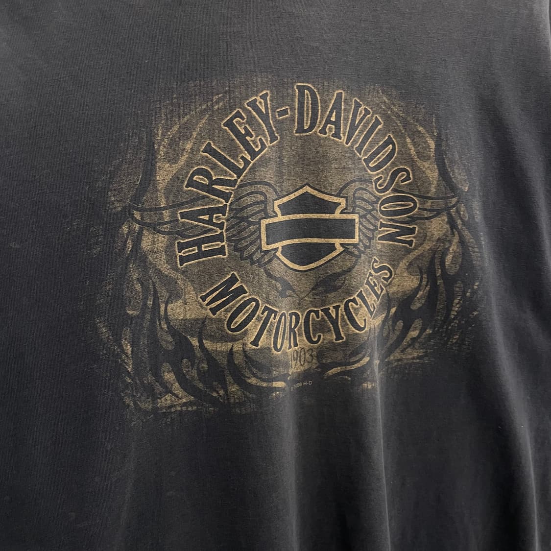 할리데이비슨 00s 플레임 불꽃 이글 하드 페이딩 빈티지 반팔 티셔츠 상품이미지4