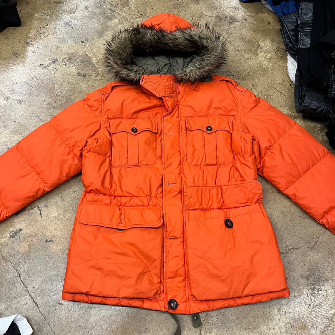 [정품/L] 폴로 랄프로렌 오렌지색 후드 패딩 점퍼 b19 상품이미지3