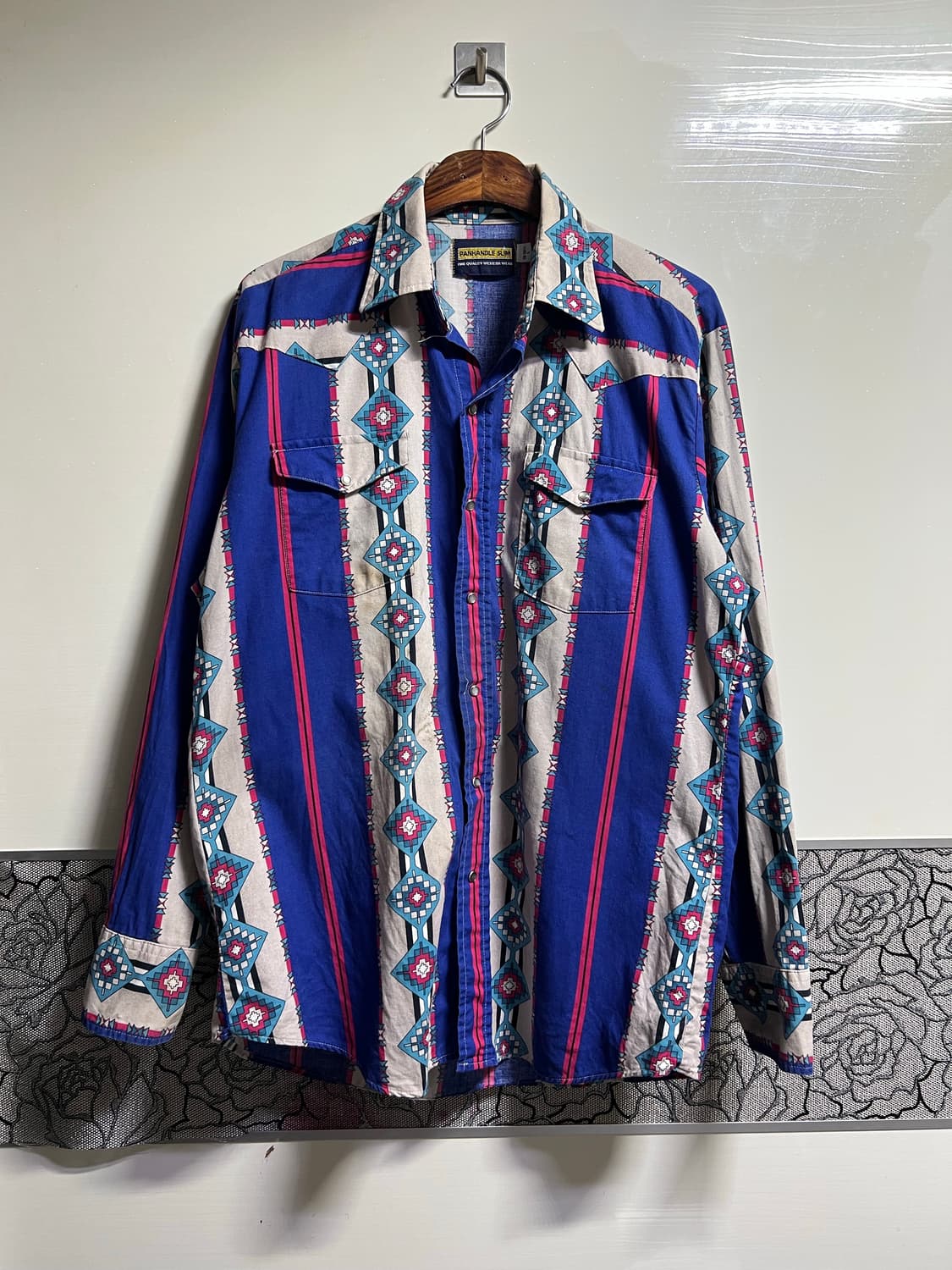빈티지 팬핸들 웨스턴 패턴셔츠 상품이미지1