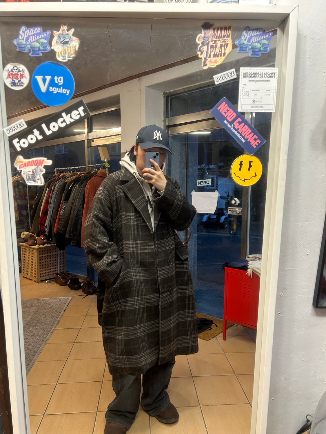 빔즈하트 체크 롱코트 상품이미지2