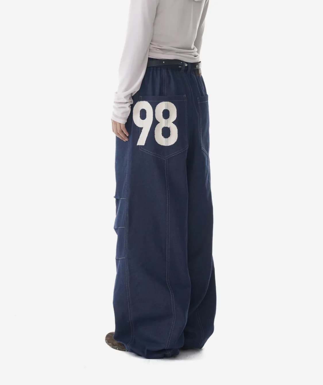 아캄 데님 핀턱 팬츠 블루 98팬츠 상품이미지1