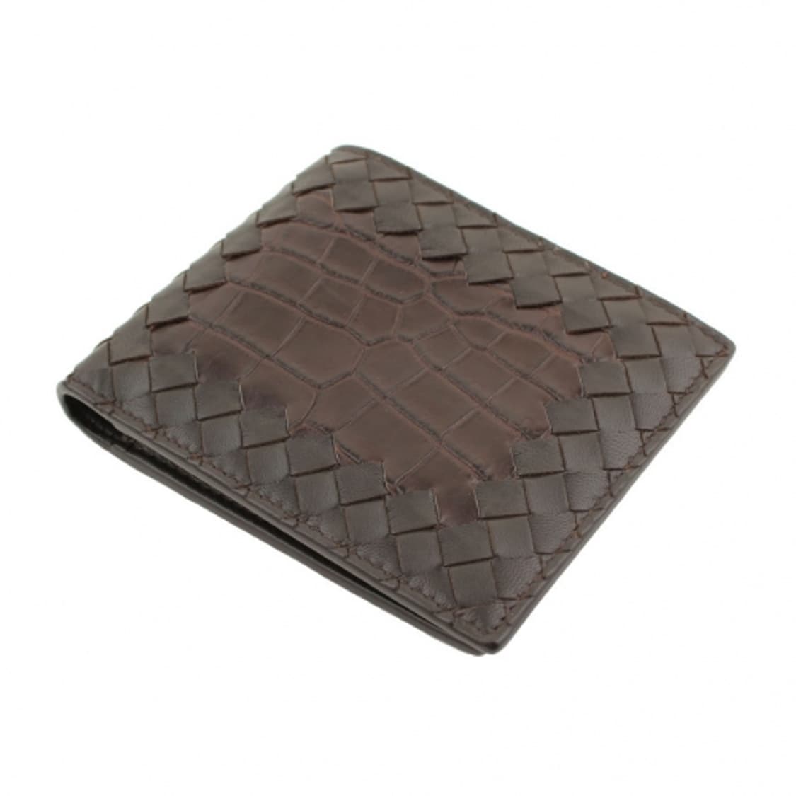 보테가베네타 다크브라운 위빙&와니패턴 반지갑 상품이미지3