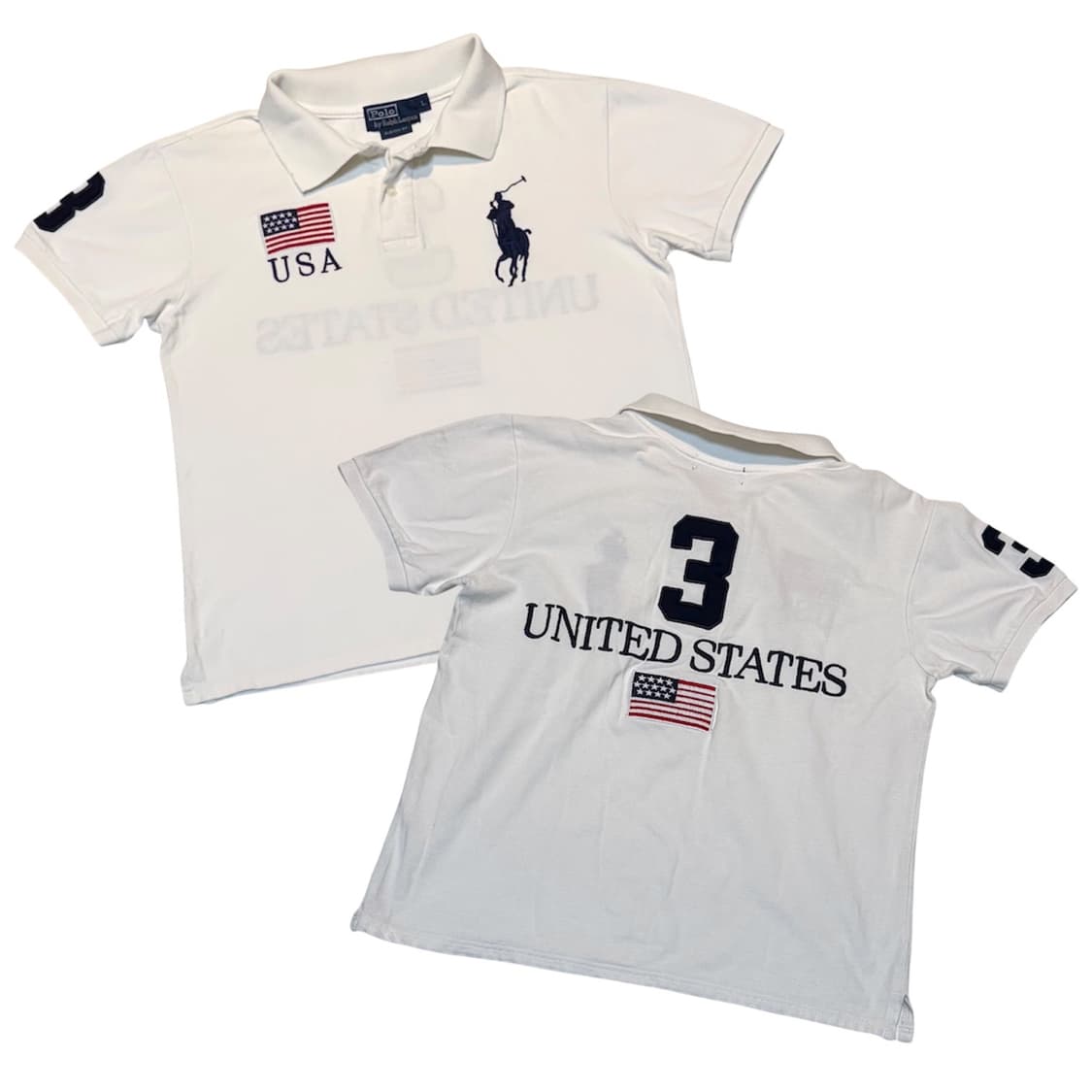 폴로 랄프로렌 빅포니 치프키프 성조기 카라티 화이트 상품이미지1