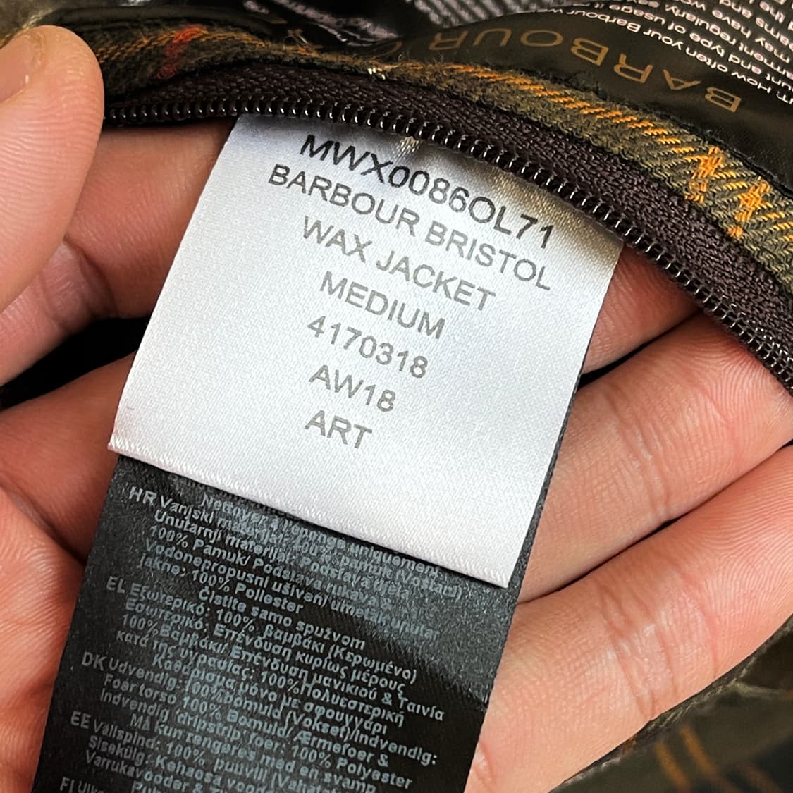 (급처/5회 실착) 바버 브리스톨 올리브 색상 M사이즈 상품이미지8