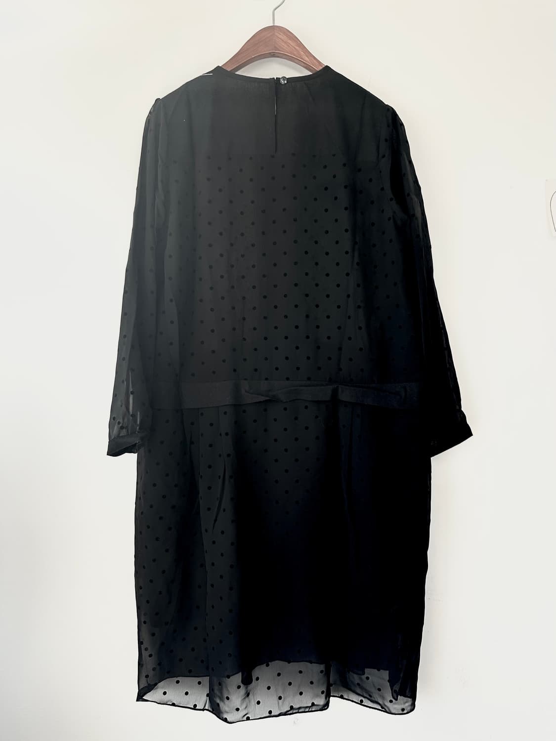 블랙 땡땡이 쉬폰 원피스 black velvet dot chiffon 상품이미지5
