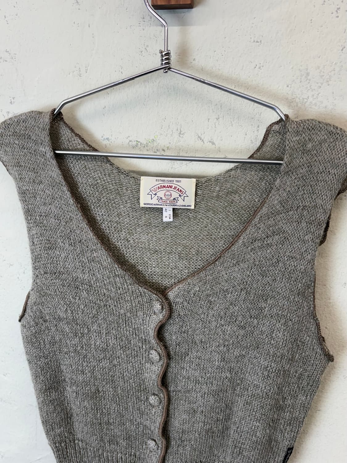 아르마니진 90s 빈티지 버튼 니트 베스트 상품이미지4
