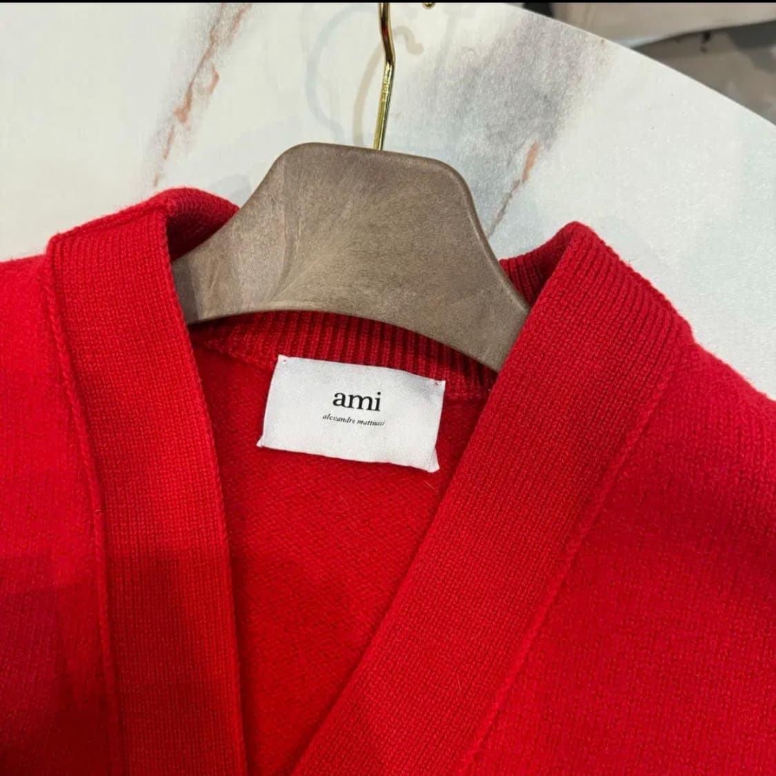 [정품] 아미 빅하트 인타르시아 가디건 레드 블랙하트 상품이미지3