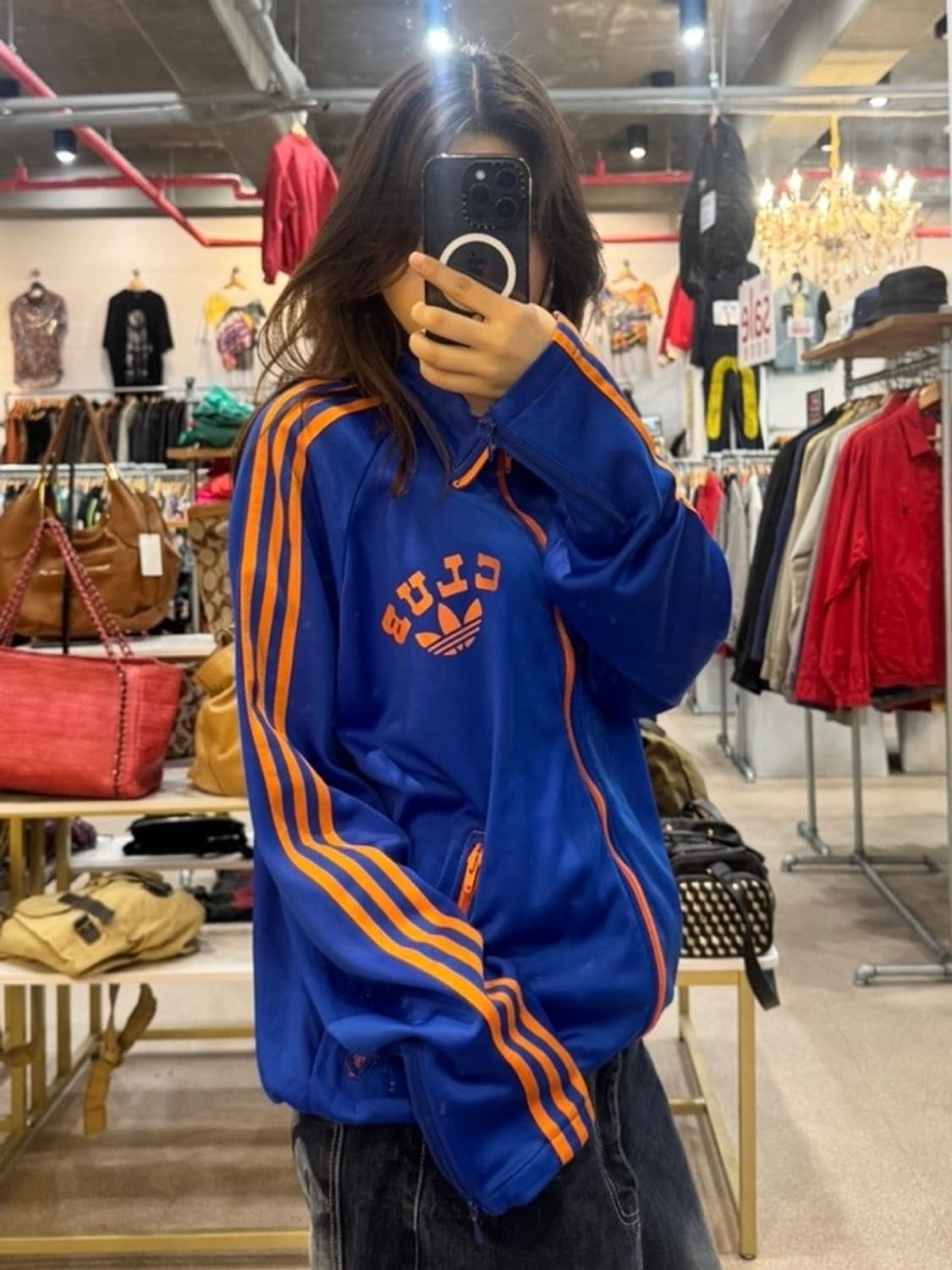 아디다스 클럽 블루 오렌지 파이어버드 트랙탑 상품이미지4