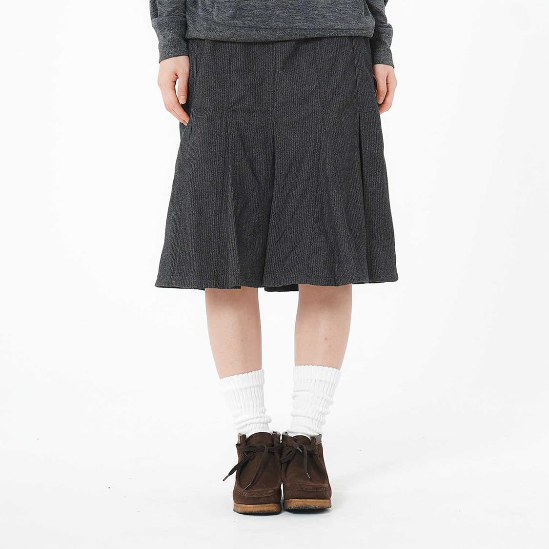 사파리스팟 Two Button Pleats Wool Skirt Black 상품이미지2