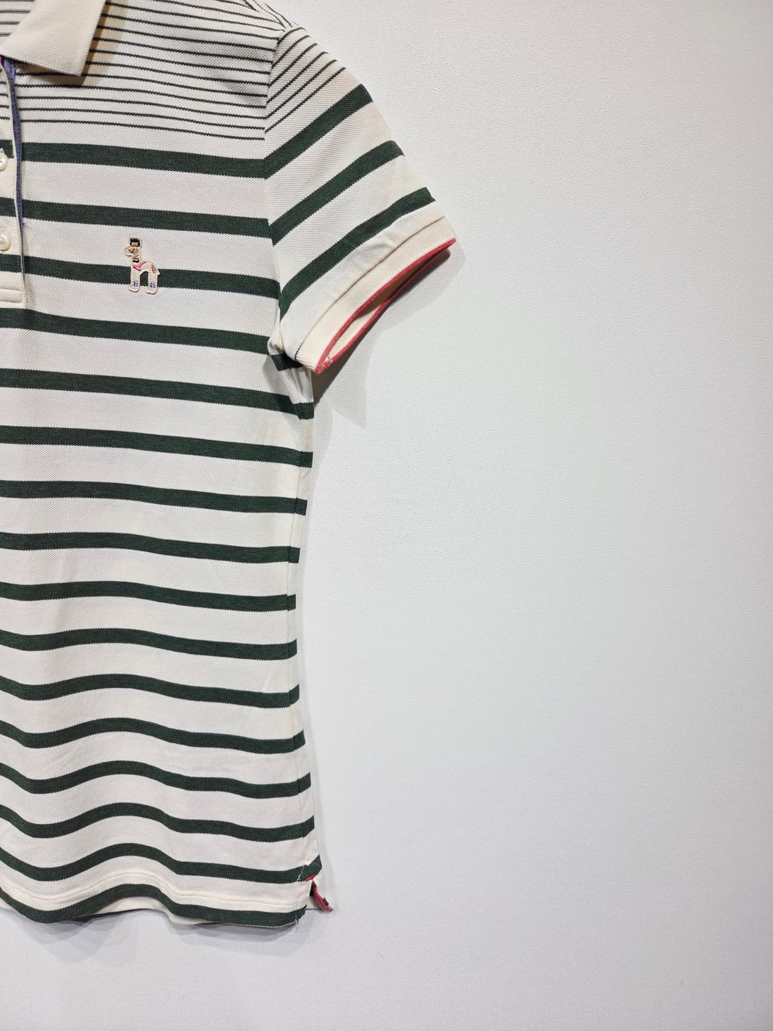 HAZZYS 해지스 딥그린 스트라이프 반팔 카라티 상품이미지5