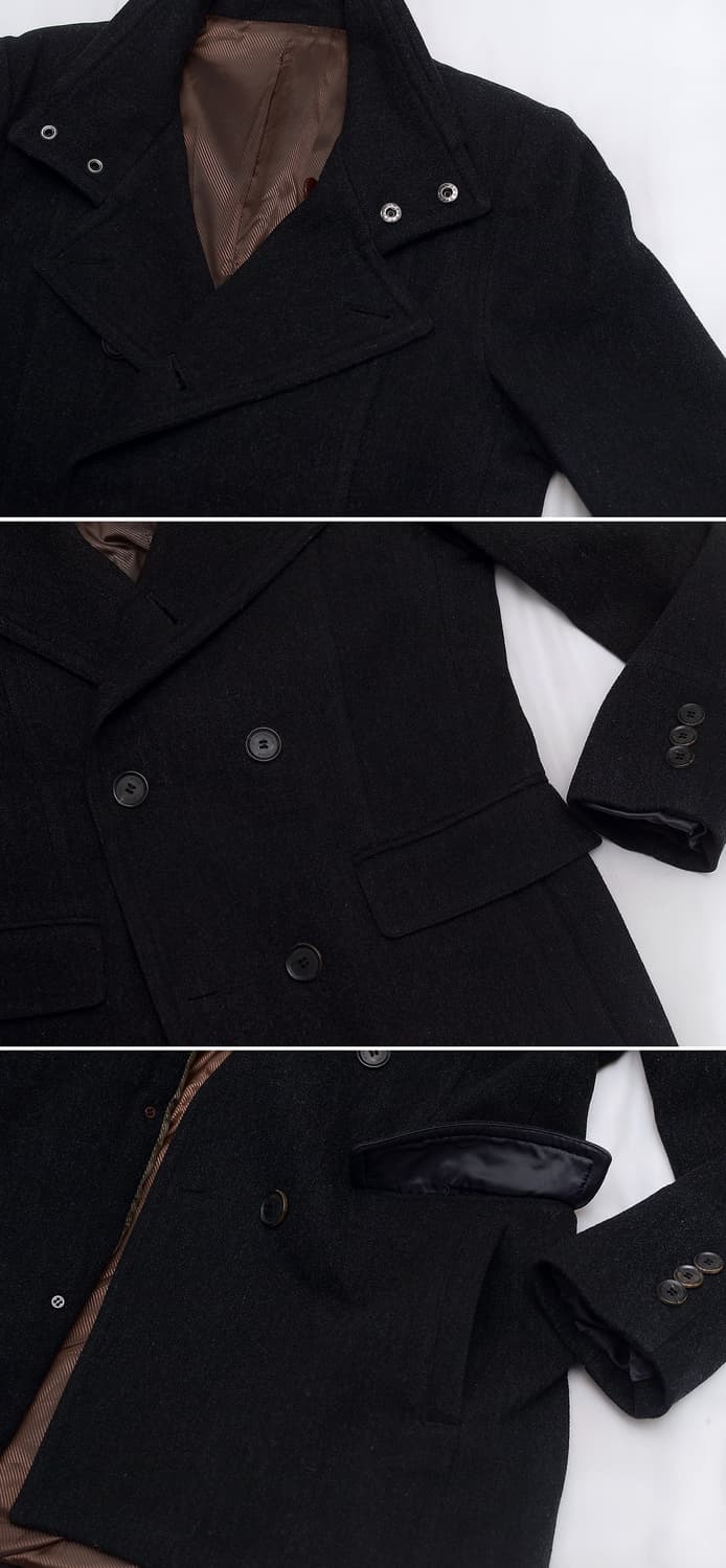 지이크 파렌하이트 더블 하이넥 퓨어울 피코트 자켓 (95-100) 상품이미지8