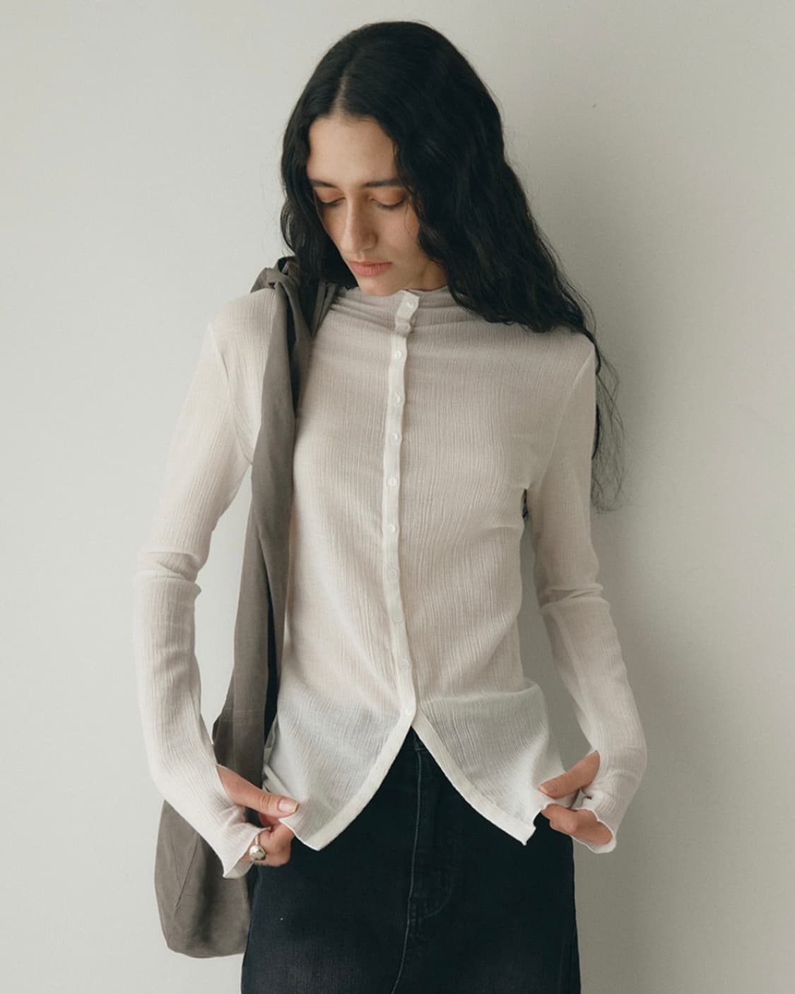 로우타이드 플리츠 버튼 탑 상품이미지1