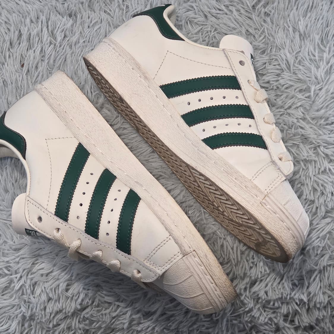 2q-24:아디다스 오리지널스 슈퍼스타 레더 스니커즈 그린 (230mm) 상품이미지7