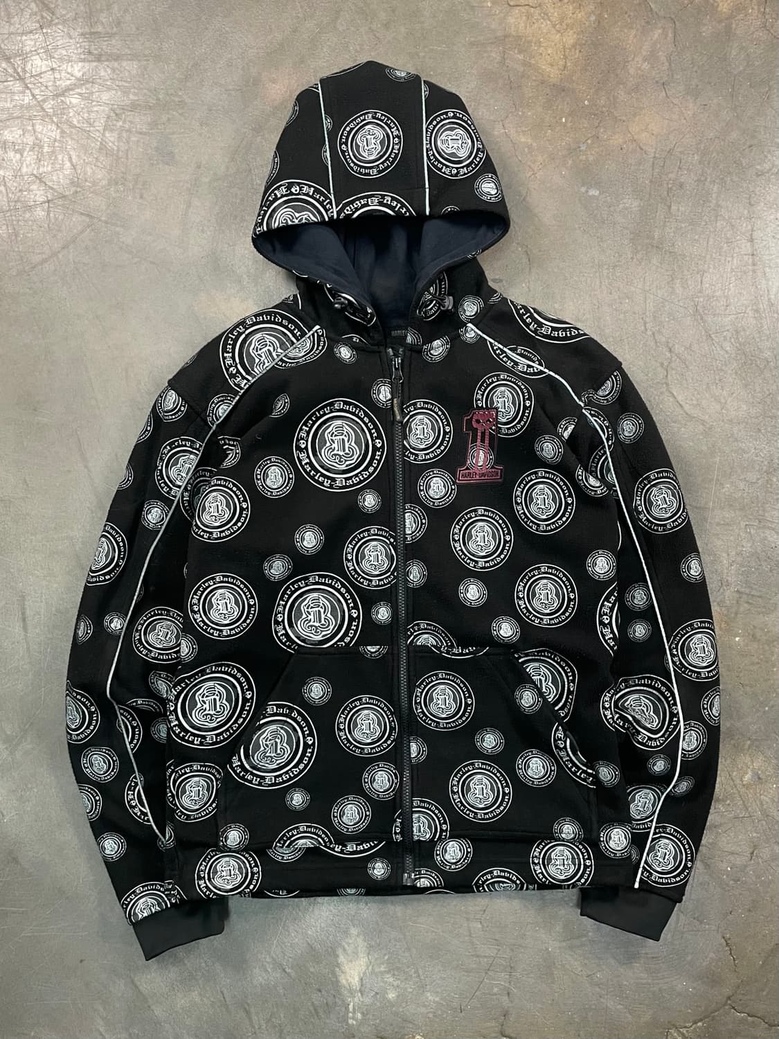 할리 데이비슨 올 오버 프린팅 스웻후드집업 상품이미지1