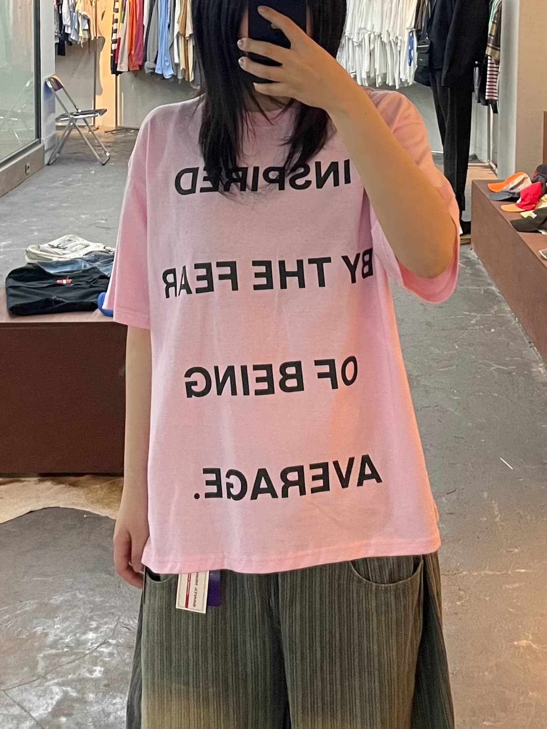 LUIRE 레터링 핑크 반팔 H2800 상품이미지1