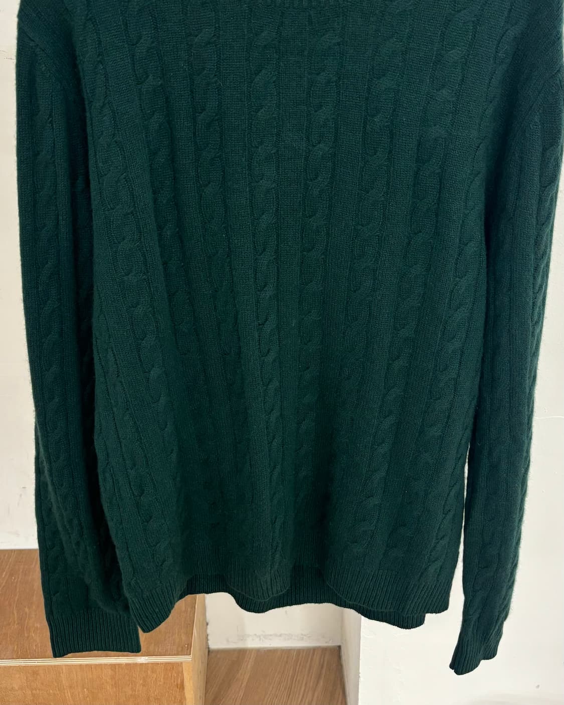 맥캐런 앤 선즈 그린 캐시미어 혼방 울 케이블 니트 상품이미지5