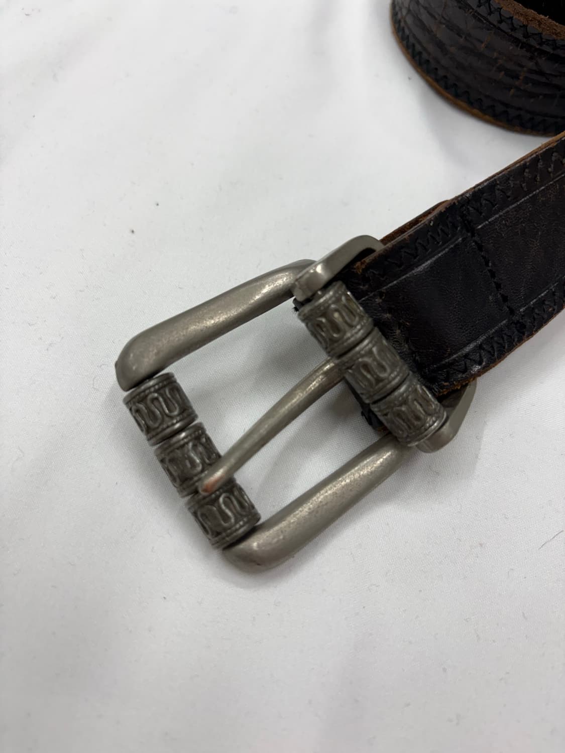 빈티지 웨스턴 다크 브라운 레더 벨트 상품이미지2