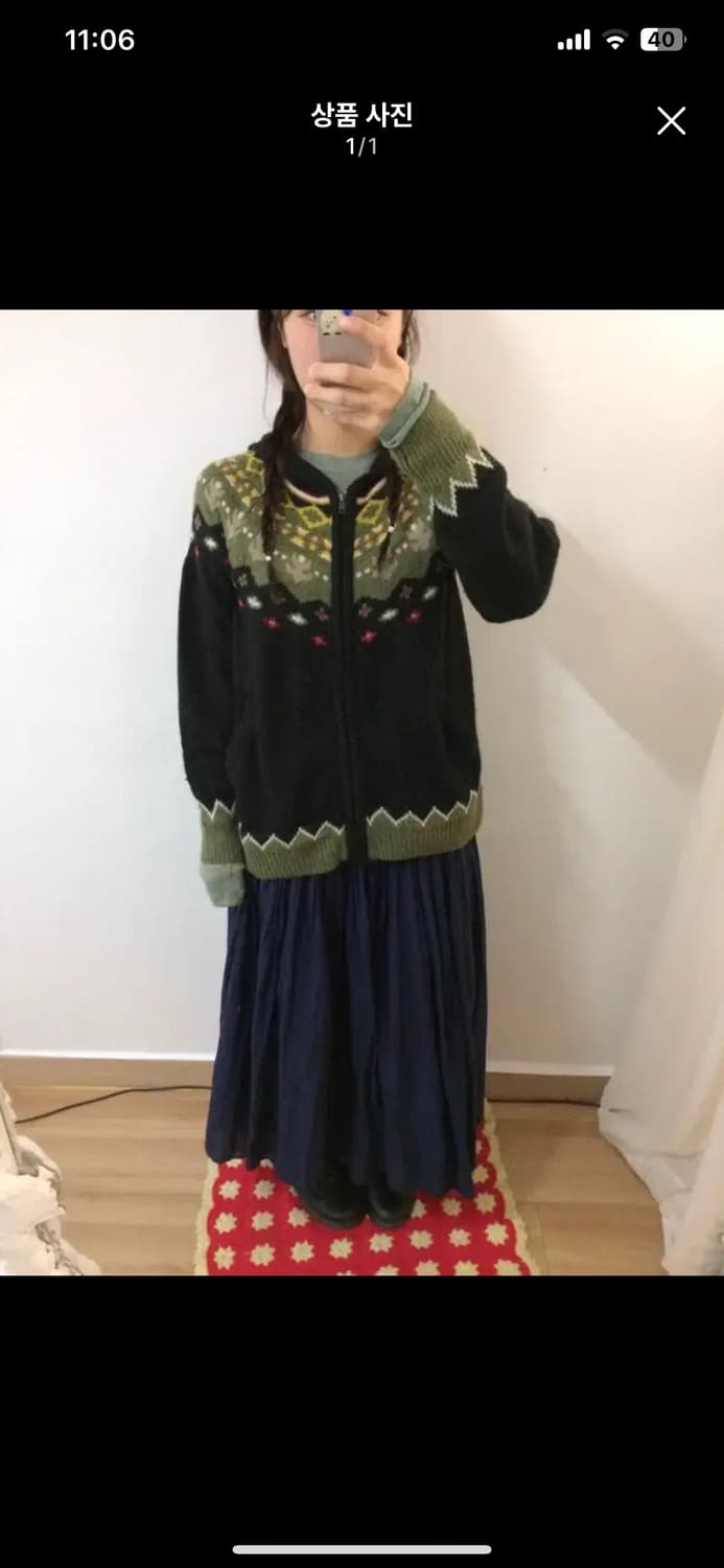 옷속무 빈티지 노르딕 니트 가디건 상품이미지1