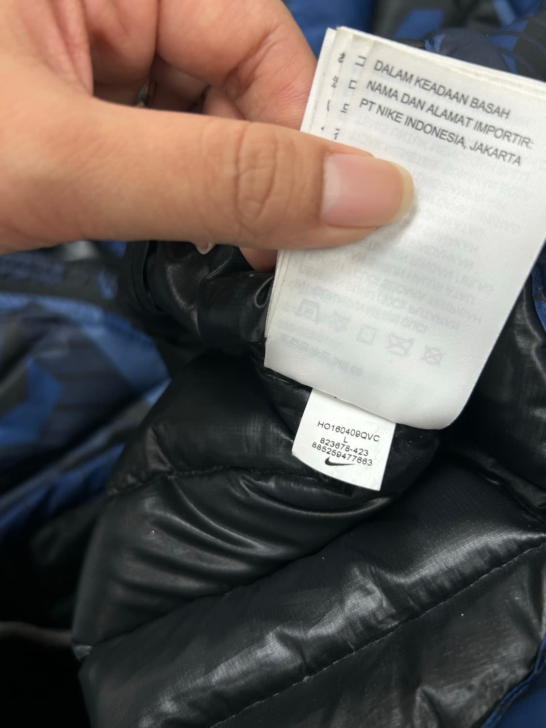 나이키 블루 카모 경량패딩 L 상품이미지6