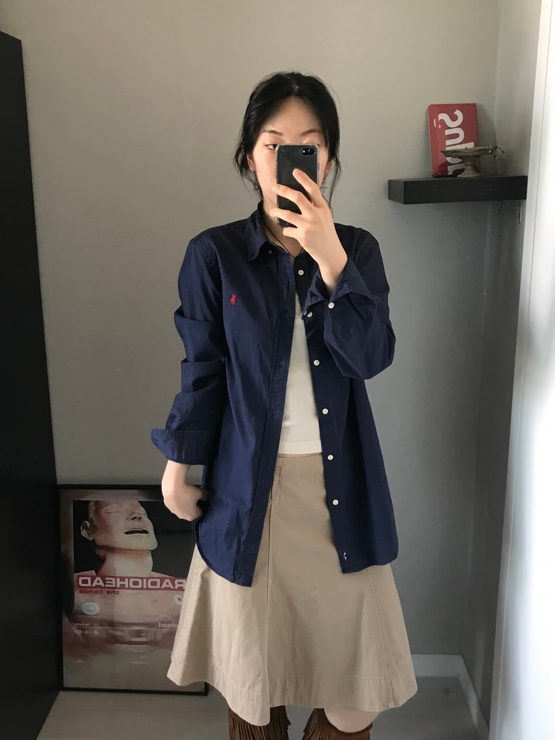 폴로 랄프로렌 포니 로고 네이비 셔츠 상품이미지1