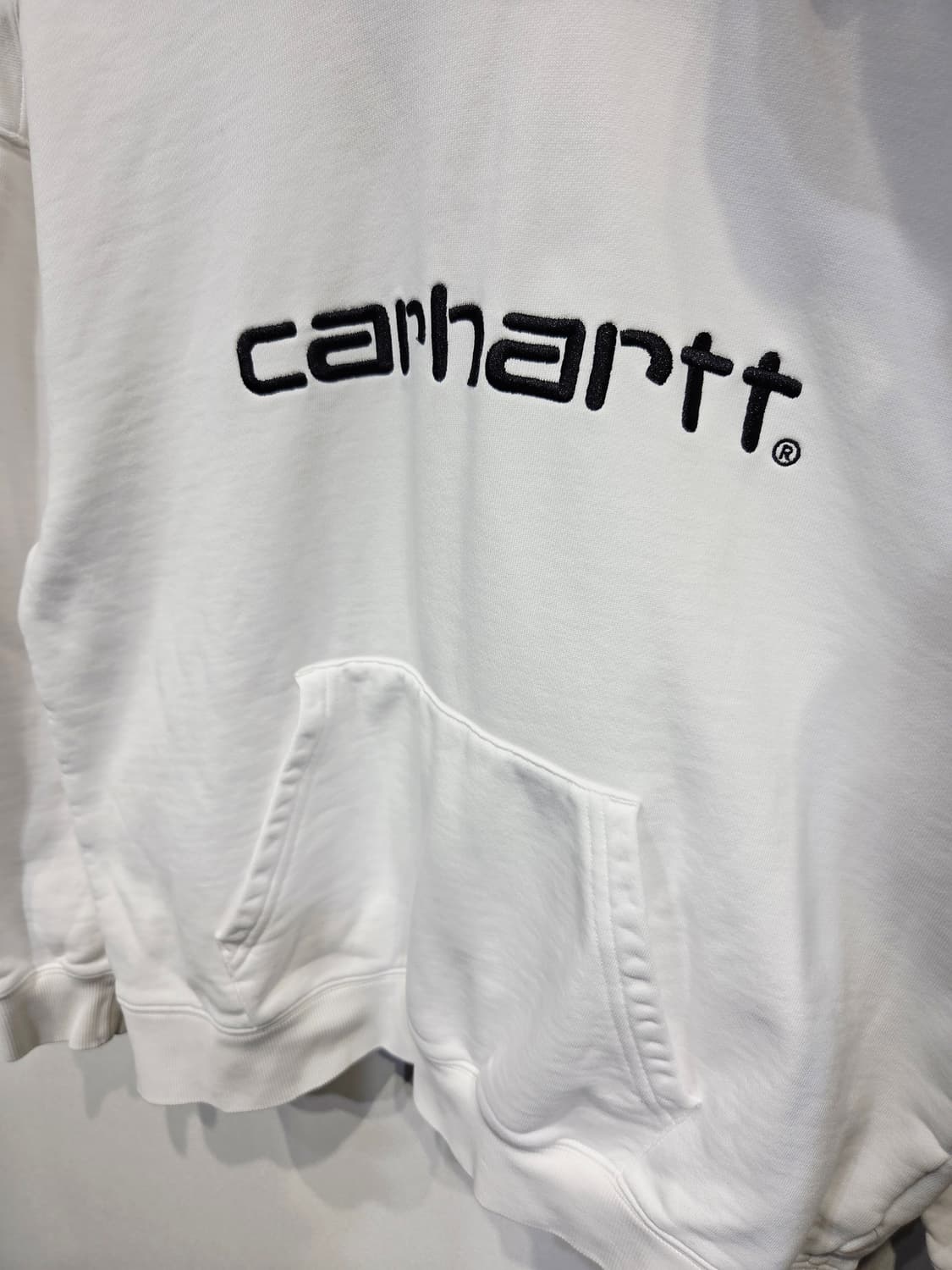 칼하트WIP 화이트 로고 후드티셔츠_S 상품이미지5