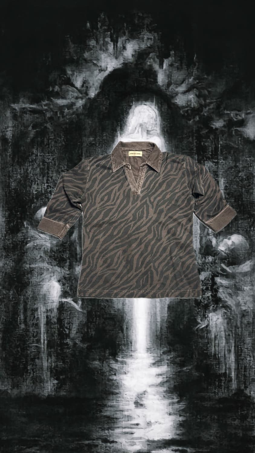 갸루 gyaru animal 패턴 반팔 상품이미지2