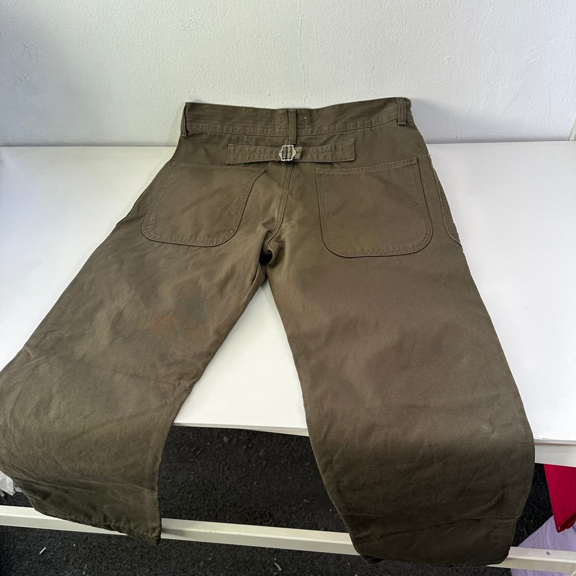 L 커먼웨어 카키 레귤러핏 신치백 초어코튼 버튼플라이 퍼티그팬츠 상품이미지6