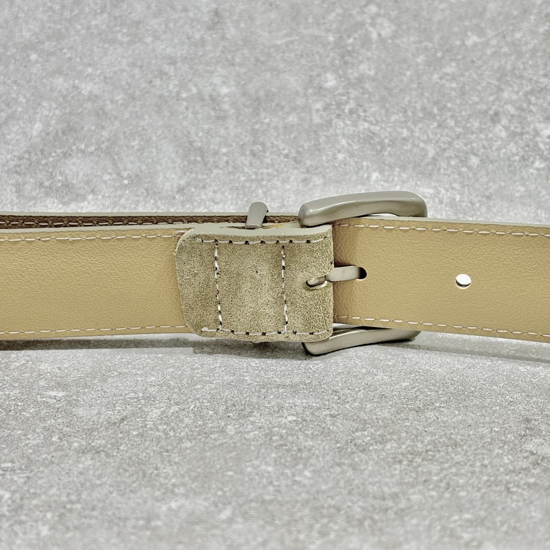 Oribell 새틴 실버 버클 이탈리아 스웨이드 소가죽 베이직 벨트 상품이미지6