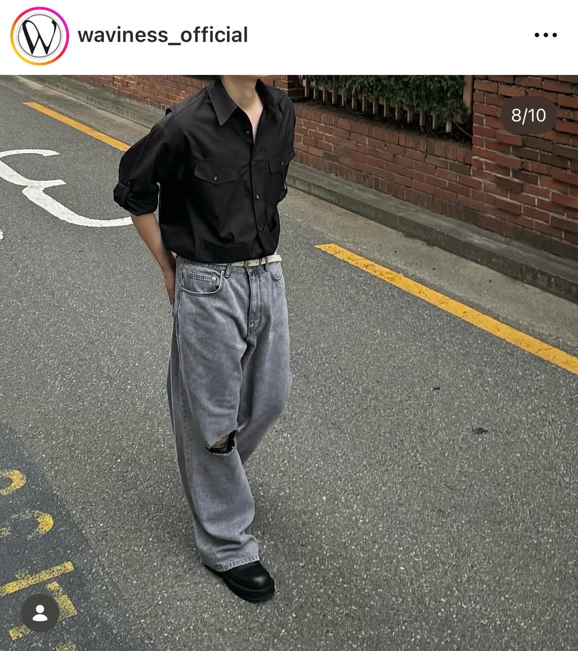 [1사이즈] 웨이비니스 웨스턴 포켓 셔츠 블랙 상품이미지1