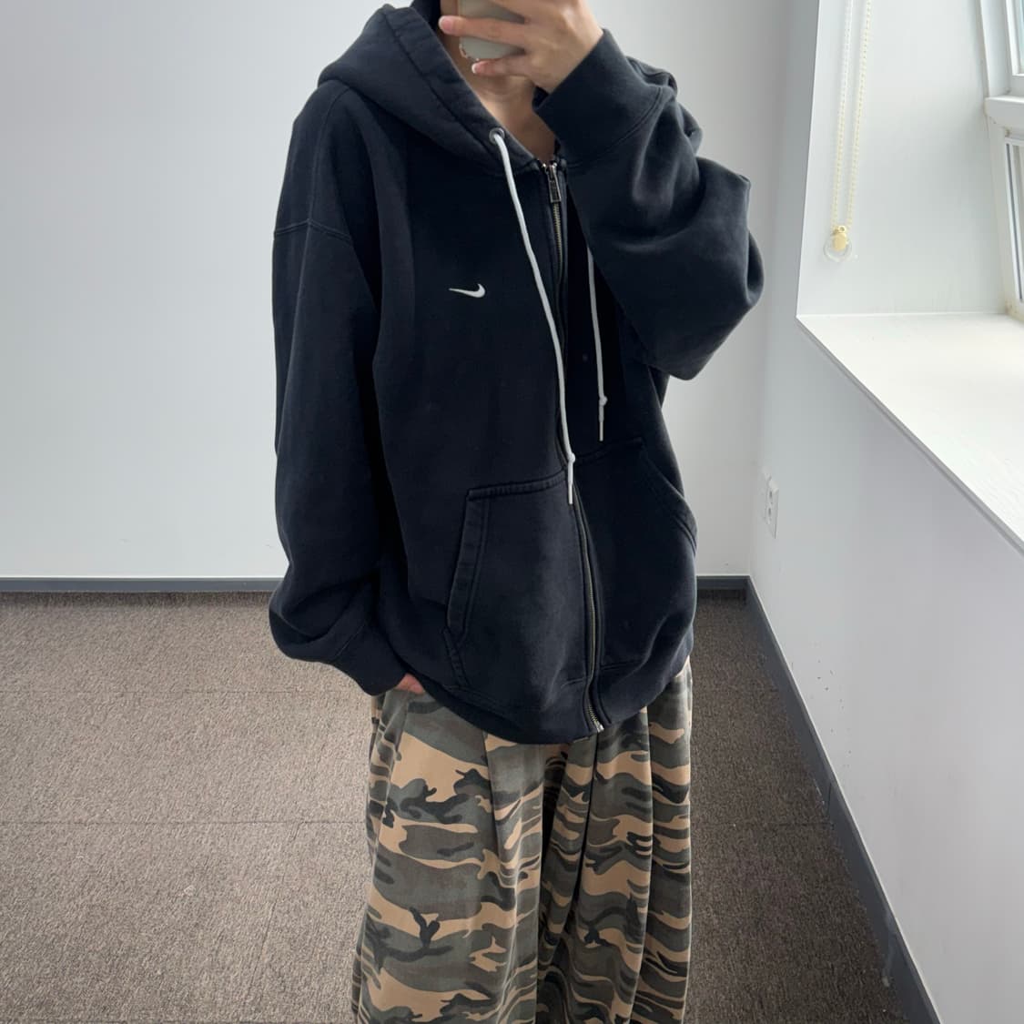 Nike 나이키 스몰로고 블랙 후드집업  상품이미지2